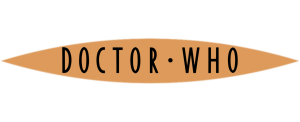 Flat colour Doctor Who logo (orange with black)