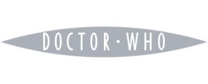 Flat colour Doctor Who logo (silver with white)